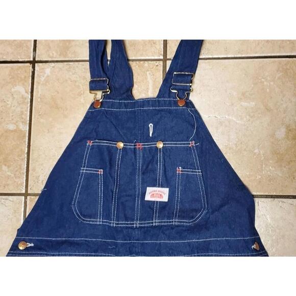 Round House USA Denim Overalls 42x32 Dark Indigo Workwear Made in USA - Picture 4 of 7